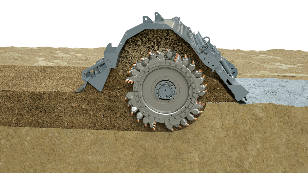 Asphalt pulverization and milling process illustration showing pavement recycling