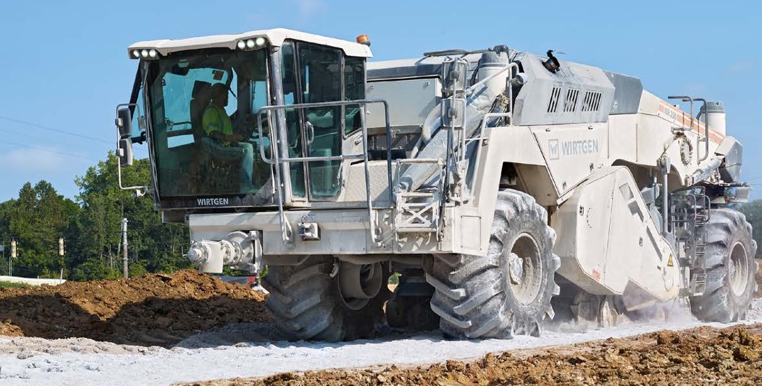 Soil stabilization equipment in action on St Louis construction site